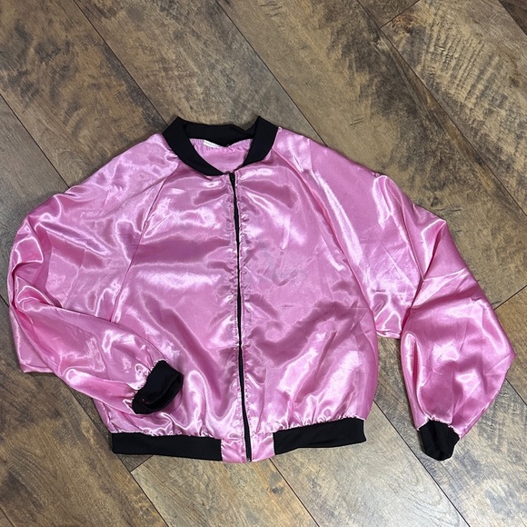 50’s Ladies Pink Satin Women's Jacket Halloween Grease, Size M - Picture 2 of 2